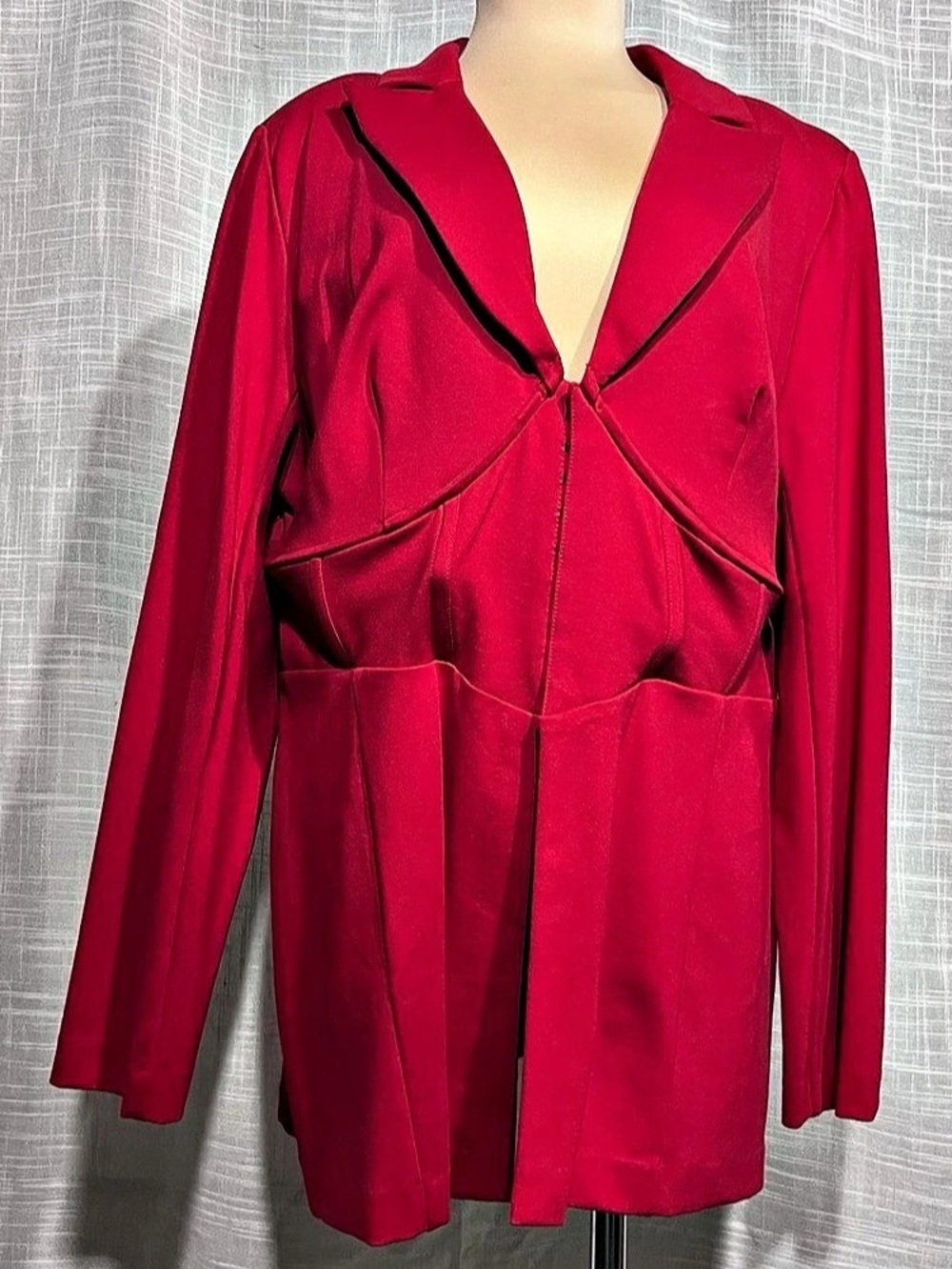 Eloquii Corset Blazer Red Long Sleeve Size 22